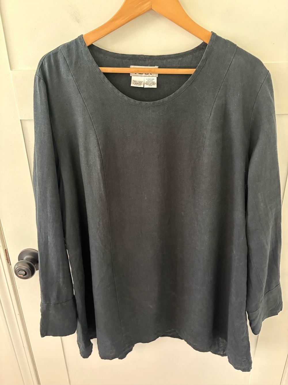 FLAX Linen Oversized Tunic. Size Large.